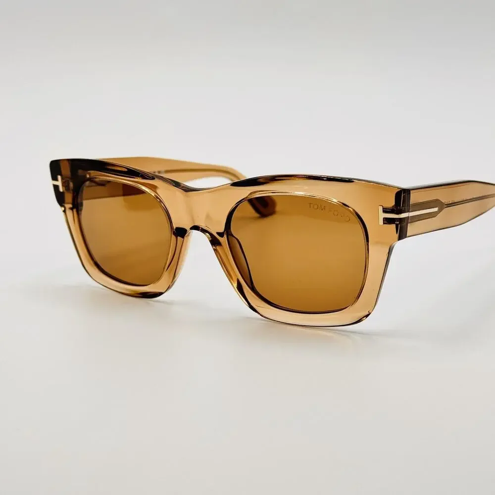 Tom Ford EMMA TF1314 45E Sunglasses Women Shiny Light Brown Frame Brown Lens NEW